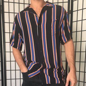 pin stripe 1980's button up size large